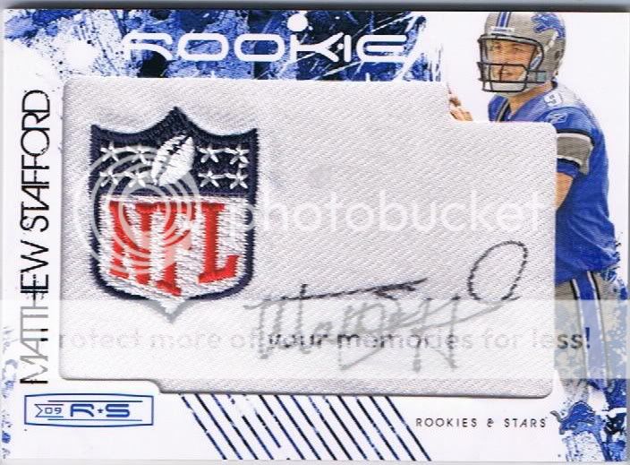 chris johnson leaf rookie autos, sanders, stafford, ryan autos